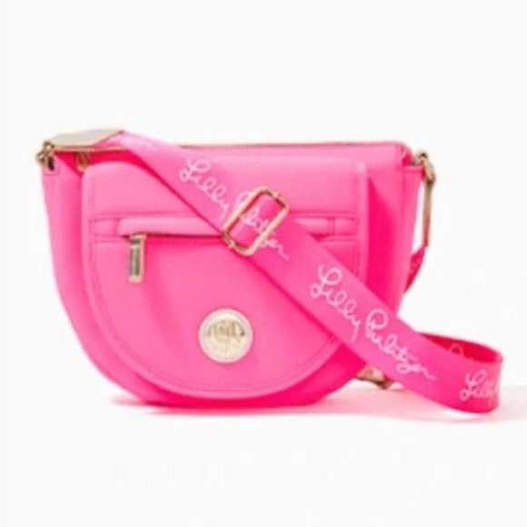 NEW Lilly Pulitzer Aura Pink Neoprene Crossbody Bag NWT - Picture 1 of 10